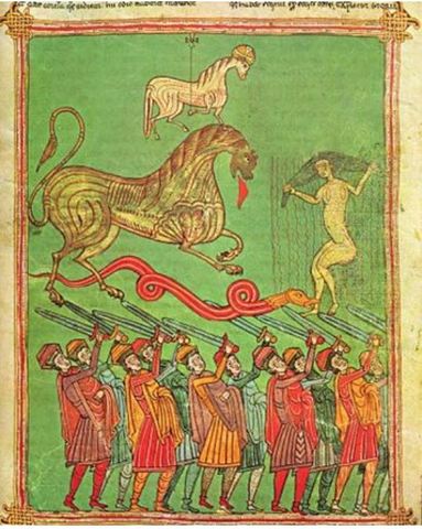 A VICTORIA DEL CORDERO SOBRE LA BESTIA Y LOS REYES DE LA TIERRA -BEATO DE OSMA-ARTE PRERROMÁNTICO