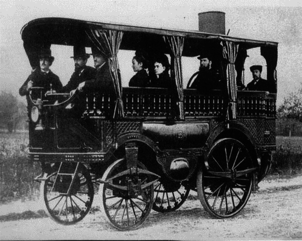 Carro de vapor con capacidad para 18 pasajeros