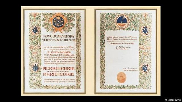 Marie and her husband win a Nobel Prize