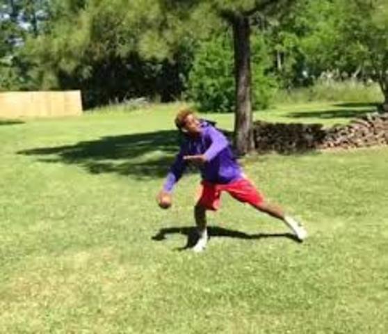 My first time playing with a football