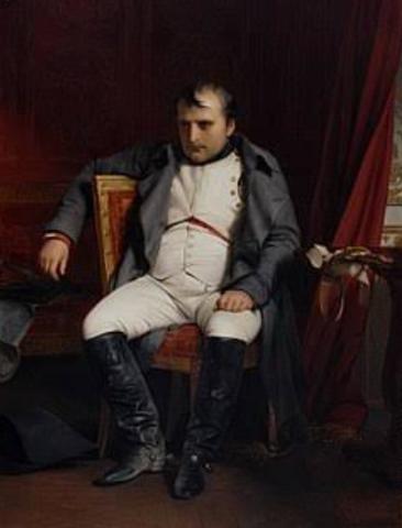 Abdicando em Fontainebleau. Pintura por Paul Delaroche