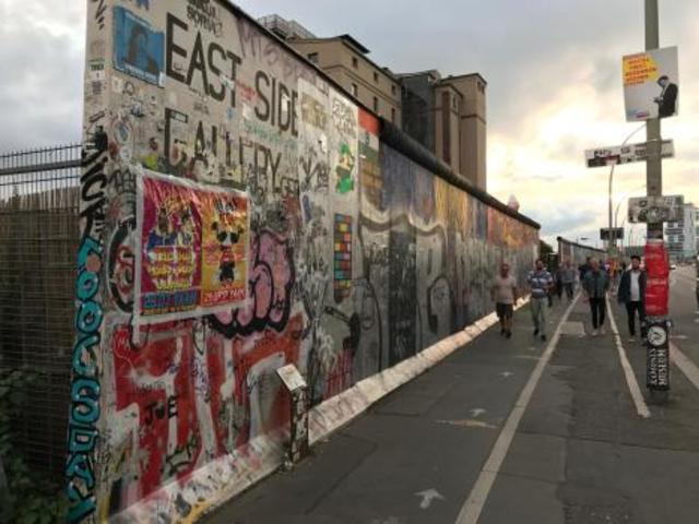 The tearing down of the Berlin wall