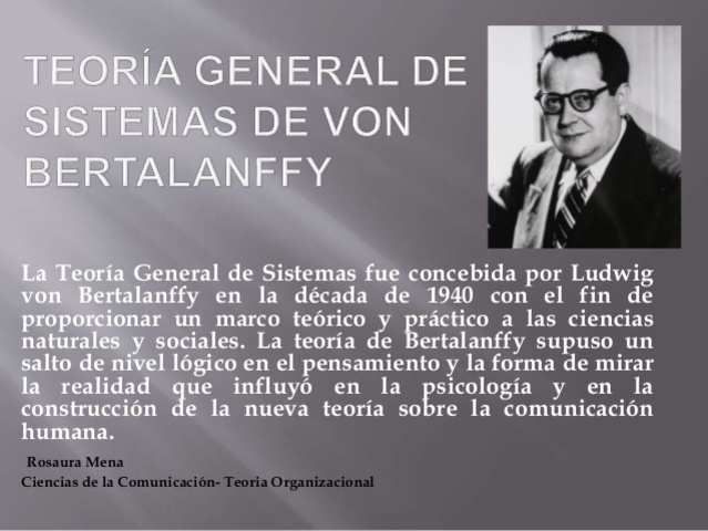 Teoría de los sistemas, Ludwing Bernalanffy