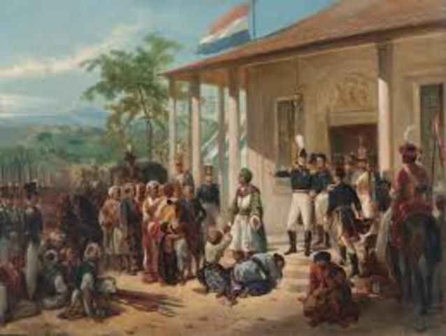 1815 Inggris di haruskan mengembalikan kekuasaannya si Indonesia kepada Belanda