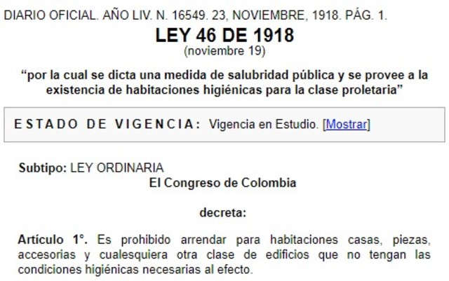 Ley 46 de 1918