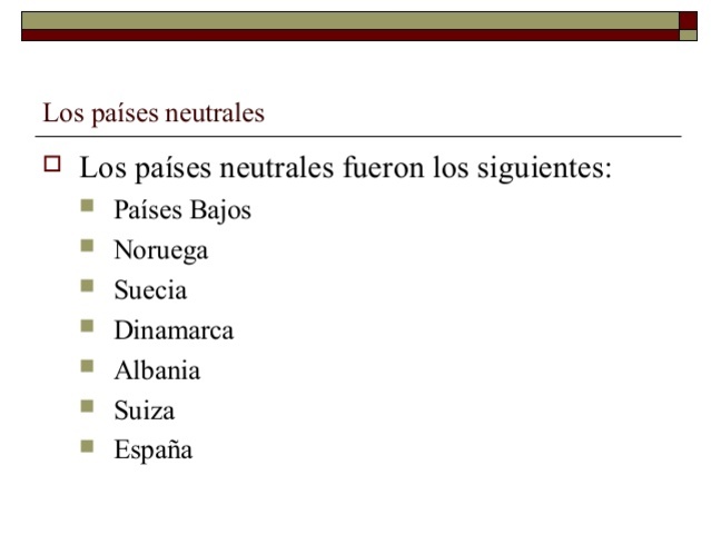 Economía de los países que permanecieron neutrales en la guerra.