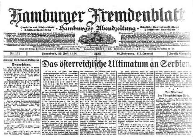 AustroHungaros le declaran la guerra a Serbia