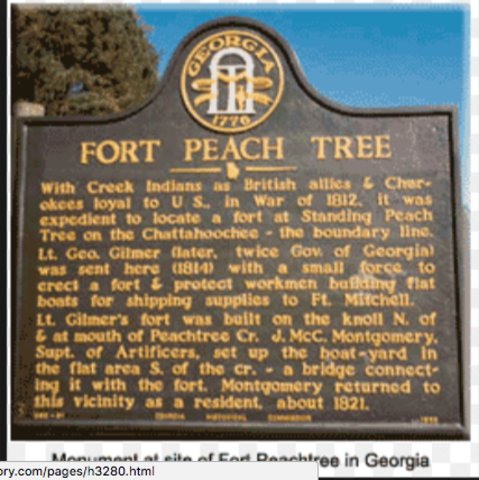 Fort peach tree was built