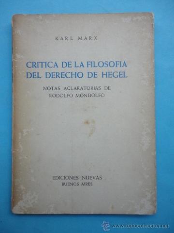 CRITICA DE LA FILOSOFIA DEL DERECHO DE HEGEL