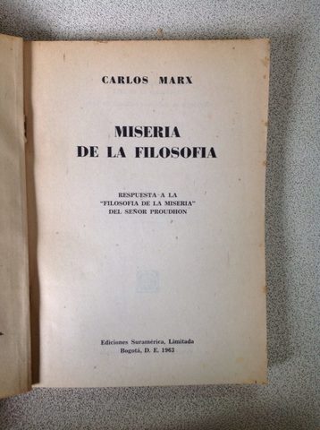 LA MISERIA DE LA FILOSOFIA