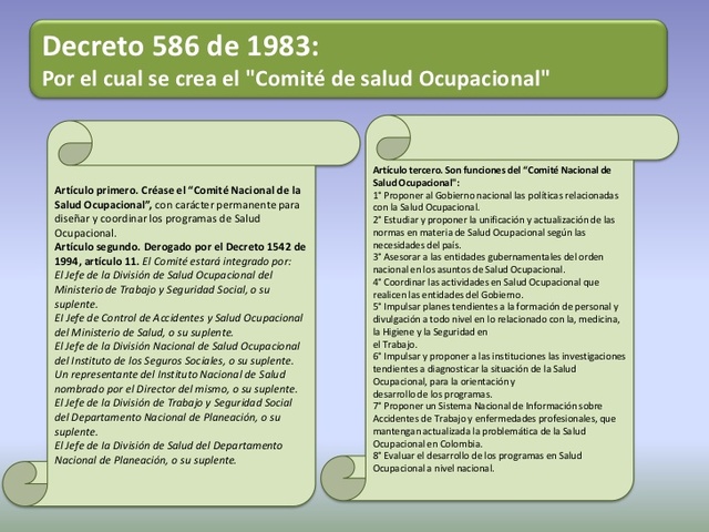 SE CREA EL "COMITÉ DE SALUD OCUPACIONAL".