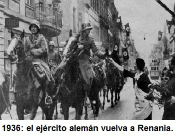Remilitarización de Alemania en Renania.