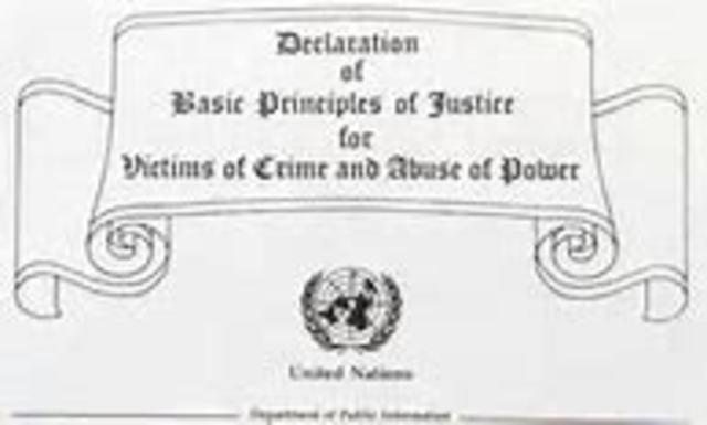 "Declaración sobre los Principios Fundamentales de Justicia para las Víctimas de Delitos y de Abuso de Poder