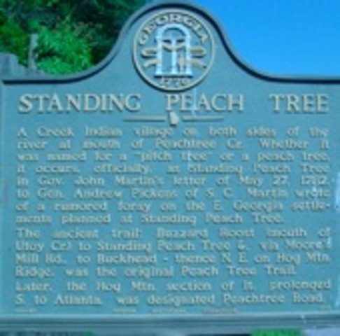 First Written Record of Standing Peachtree