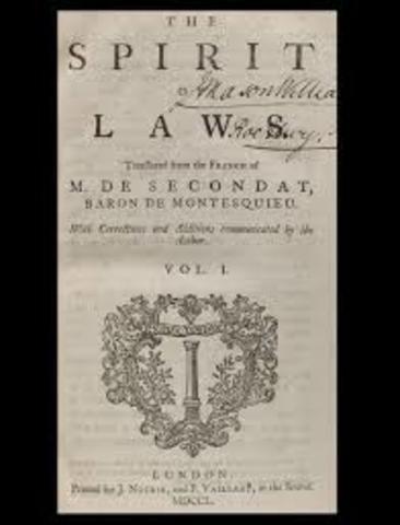 Baron de Montesquieu publishes his book called "On The Spirit Of Laws".