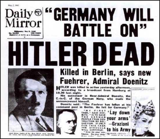 Suicidio de Adolf Hitler, Alemania pierde la segunda guerra mundial