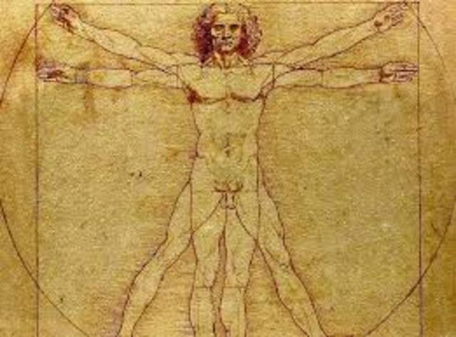 Leonardo da Vinci realiza el hombre vitruvio