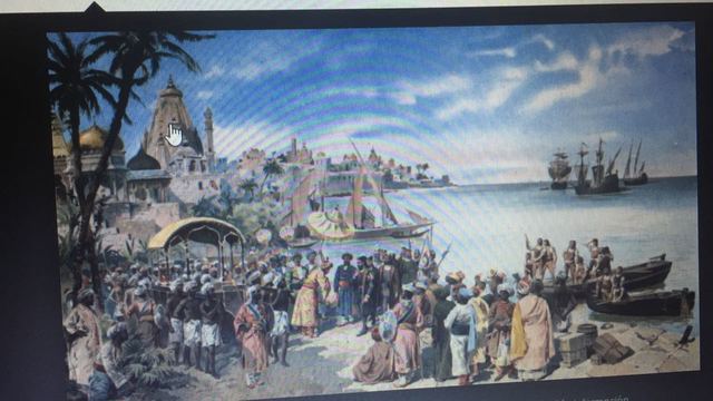 llegada de la escruadra  de vasco Da gama a las indias