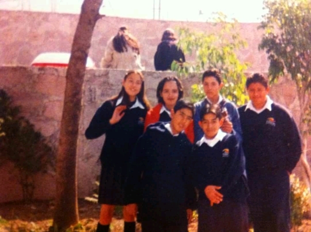 Today we had to plant, together in Azteca (fragment of the anthem of school)