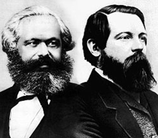 Carlos Marx (1818 d.C-1883 d.C) y Federico Engels (1820 d.C-1895 d.C)