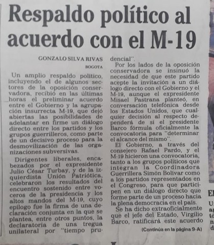 Respaldo político( Unión patriótica)