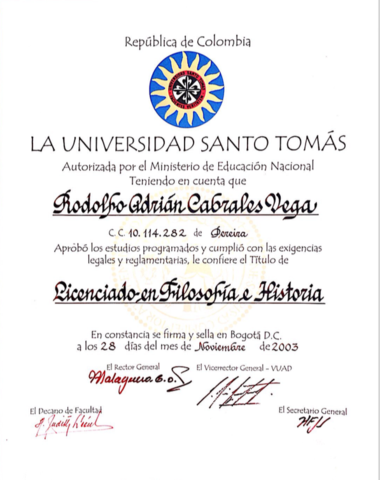 Licenciatura en Filosofía e Historia