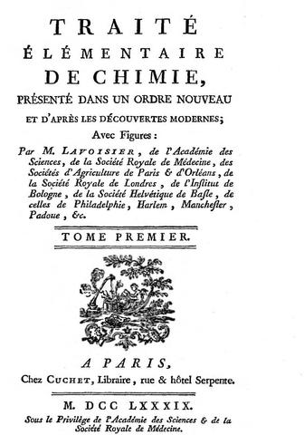 Lavoisier traité élémentaire de chimie