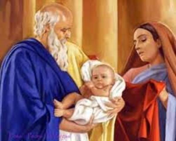 año 4 a.c El Espiritu Santo moviendo a Simeon para que conozca a Jesus