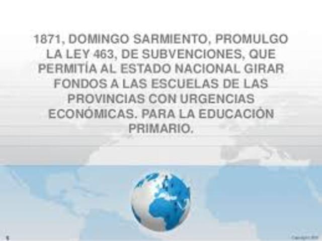 Faustino Sarmiento. Ley 463