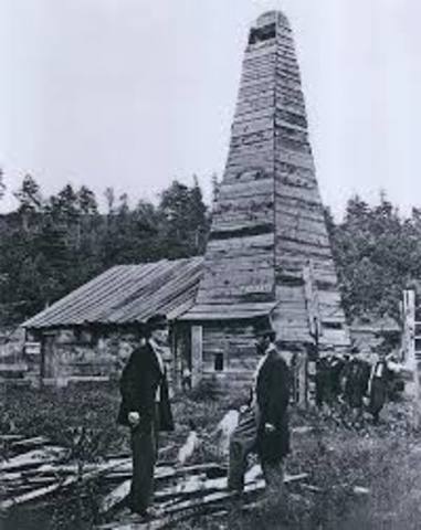 first oil well is drilled in Pennsylvania