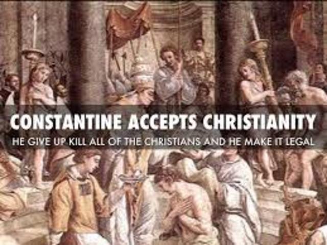 Constantine accepts Christianity