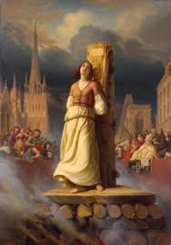 Joan of Arc burned at the stake