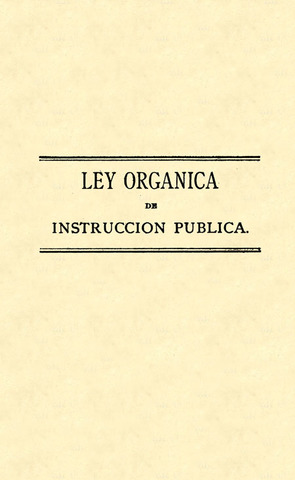 Ley Orgánica de Instrucción Pública