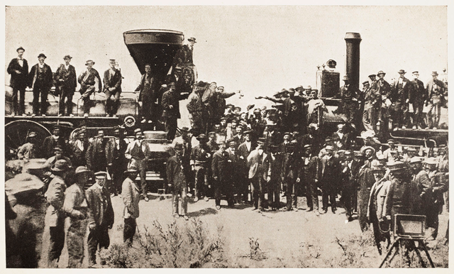 Transcontinental railroad is completed
