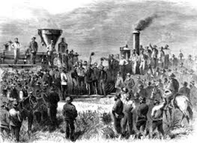 Transcontinental railroad is completed
