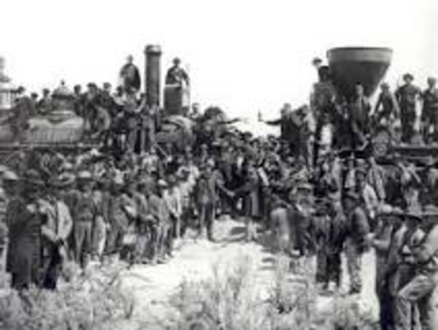 Transcontinental railroad is completed