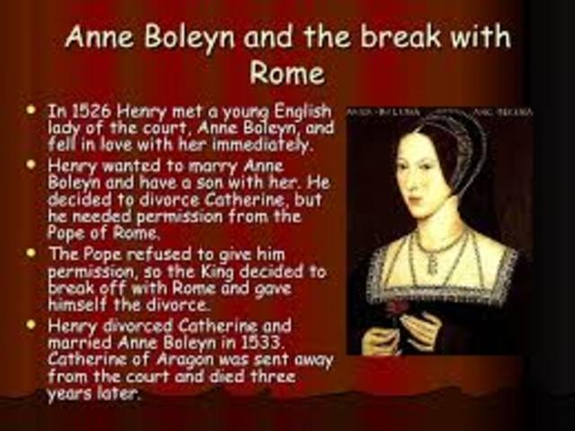 henry VIII broke from the church in rome and divorced his wife