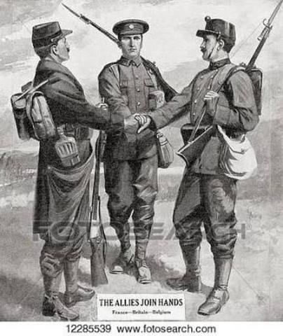 Entrada de Gran Bretana a la Guerra como aliado de Francia