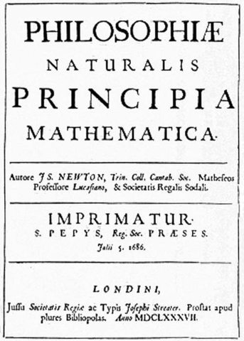 Principios matemáticos de la filosofía natural, por Isaac Newton.