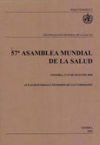 57 Asamblea Mundial de la Salud, OMS, Ginebra