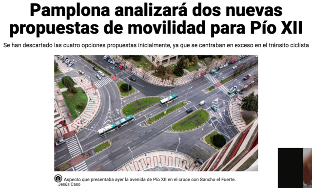 Observatorio Movilidad: dos propuestas por cada eje (Pío XII y Barañáin-Burlada)