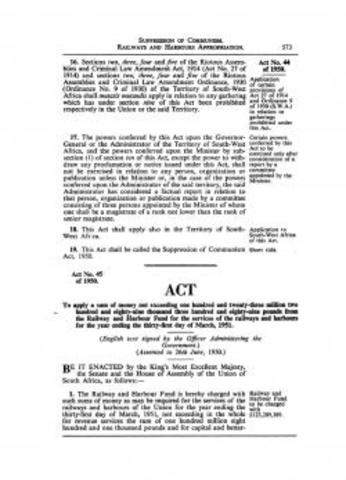 Internal Security Act (Suppression of Communism Act) No. 44