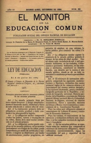 Aprobación de la Ley 1420 de Educación Común