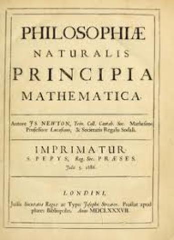 Sir Isaac Newton publishes a book in which he presents his theory of gravity