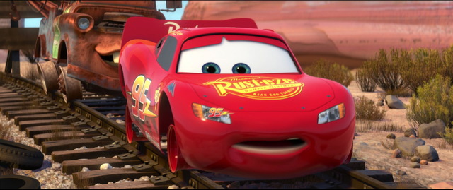 McQueen playing with mater