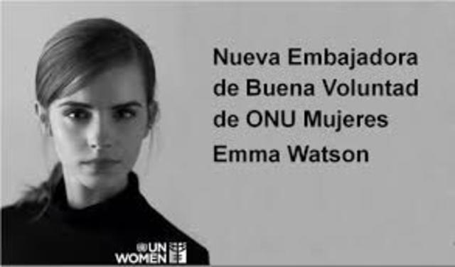 Emma Watson nombrada embajadora de Buena Voluntad.