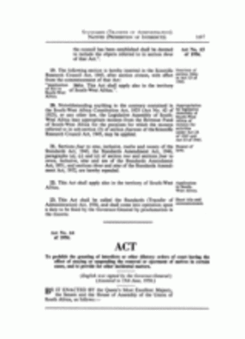 Blacks (Prohibition of Interdicts) Act No. 64: