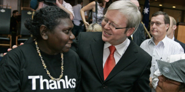 PM Kevin Rudd saying sorry
