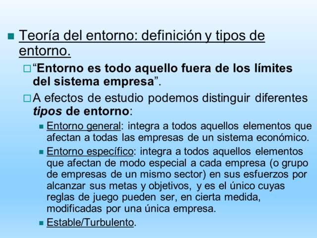 Teoria del entorno organizacional