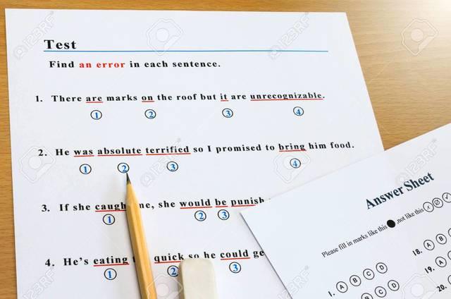 First multiple choice test